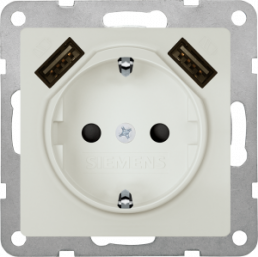 SCHUKO-Steckdose mit USB-Ladegerät, weiß, 16 A/250 V, Deutschland, IP20, 5UB1970-0TW01