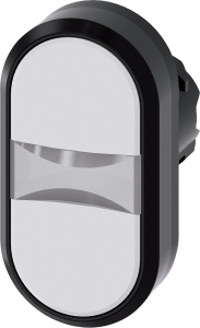 Doppeldrucktaster, unbeleuchtet, Bund oval, weiß, Einbau-Ø 22.3 mm, 3SU1000-3AB66-0AA0