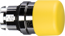 Drucktaster, tastend, Bund rund, gelb, Frontring silber, Einbau-Ø 22 mm, ZB4BC54