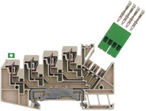 Mehrstock-Reihenklemme, Federzuganschluss, 0,5-2,5 mm², 4 A, 1.5 kV, dunkelbeige, 1698170000