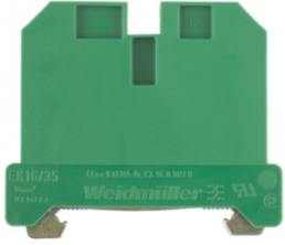 Schutzleiter-Reihenklemme, Schraubanschluss, 4,0-16 mm², 2-polig, 8 kV, gelb/grün, 0190160000