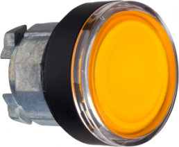 Drucktaster, tastend, Bund rund, orange, Frontring schwarz, Einbau-Ø 22 mm, ZB4BW3537
