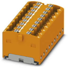 Verteilerblock, Push-in-Anschluss, 0,14-2,5 mm², 18-polig, 17.5 A, 6 kV, orange, 3002905