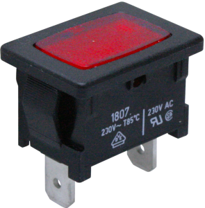 Signalleuchte, 230 V (AC), rot, Einbau 19,4 x 12,9 mm