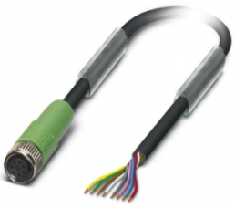 Sensor-Aktor Kabel, M8-Kabeldose, gerade auf offenes Ende, 8-polig, 3 m, PUR, schwarz, 1.5 A, 1404188