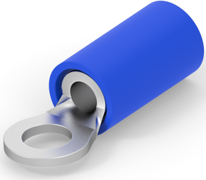 Isolierter Ringkabelschuh, 1,25-2 mm², AWG 16 bis 14, 3.68 mm, M3,5, blau