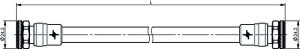 Koaxialkabel, 4.3-10 Stecker, gerade auf 4.3-10 Stecker, gerade, 50 Ω, 1/2”Flexible Jumper, Tülle schwarz, 2 m, 100009932
