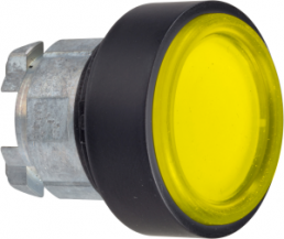 Drucktaster, tastend, Bund rund, gelb, Frontring schwarz, Einbau-Ø 22 mm, ZB4BP5837