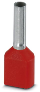 Isolierte Doppel-Aderendhülse, 1,0 mm², 15 mm/8 mm lang, rot, 3200810