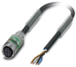 Sensor-Aktor Kabel, M12-Kabeldose, gerade auf offenes Ende, 4-polig, 10 m, PVC, schwarz, 4 A, 1415605