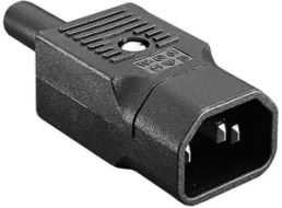 Geräteanschlussstecker E, 3-polig, Kabelmontage, Schraubanschluss, 1,0 mm², schwarz, PX0686