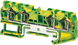 Erdungsklemme, 4-polig, 0,08-4,0 mm², Klemmstellen: 4, grün/gelb, Federzuganschluss