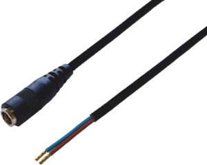 DC-Anschlusskabel, Buchse 2,1 x 5,5 mm, gerade, offenes Ende, schwarz, 075912