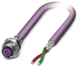 Sensor-Aktor Kabel, M12-Kabeldose, gerade auf offenes Ende, 2-polig, 2 m, PUR, violett, 4 A, 1534407