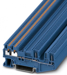 Durchgangsklemme, Push-in-Anschluss, 0,14-1,5 mm², 4-polig, 17.5 A, 6 kV, blau, 3212400