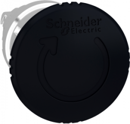 Drucktaster, Bund rund, schwarz, Frontring silber, Einbau-Ø 22 mm, ZB4BS52