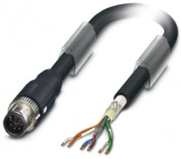 Sensor-Aktor Kabel, M12-Kabelstecker, gerade auf offenes Ende, 6-polig, 2 m, TPV, schwarz, 2 A, 1428490