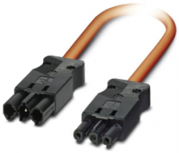 Sensor-Aktor Kabel, Kabelstecker, gerade auf Kabeldose, gerade, 3-polig, 1 m, PVC, schwarz, 16 A, 2702304
