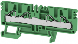 Durchgangsklemme, Push-in-Anschluss, 0,5-4,0 mm², 4-polig, 32 A, 8 kV, grün, 1529430000