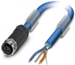 Sensor-Aktor Kabel, M12-Kabeldose, gerade auf offenes Ende, 3-polig, 10 m, PVC, blau, 4 A, 1419084