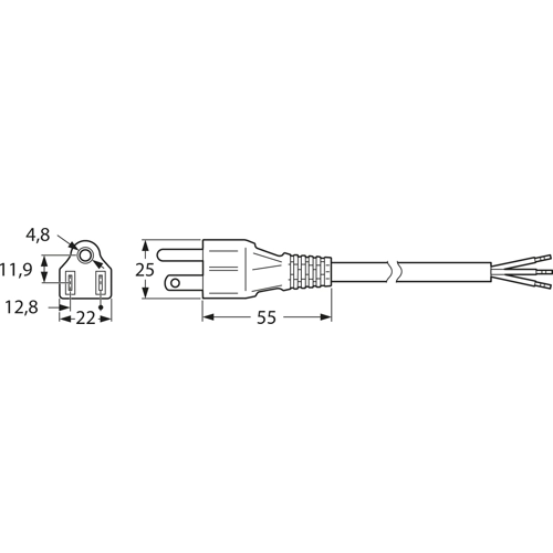 498G-SVT3X18AWG-G30+0492/3,00M SW9005 FELLER Netzkabel Bild 2