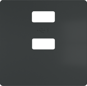 DELTA style Abdeckplatte für Doppel-USB-Ladegerätvertikal, carbonmetallic, 5TG25780CM