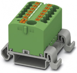 Verteilerblock, Push-in-Anschluss, 0,14-4,0 mm², 13-polig, 24 A, 8 kV, grün, 3273228