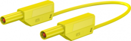 Messleitung mit (4 mm Stecker, gefedert, gerade) auf (4 mm Stecker, gefedert, gerade), 750 mm, gelb, PVC, 2,5 mm², CAT III