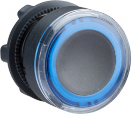 Drucktaster, tastend, Bund rund, blau, Frontring schwarz, Einbau-Ø 22 mm, ZB5AW963