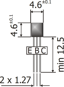 Bipolartransistor, NPN, 300 mA, 400 V, THT, TO-92, MPSA44BK