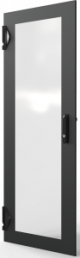 Varistar CP Glastür mit 1-Punkt-Verriegelung, nurSchlüsselschild, RAL 7021, 29 HE, 1400 H, 600 B
