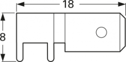 Flachstecker, 6,3 x 0,8 mm, L 18 mm, unisoliert, abgewinkelt, 3867C.68