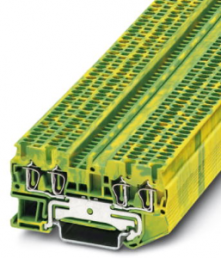 Schutzleiter-Reihenklemme, Federzuganschluss, 0,08-1,5 mm², 4-polig, 6 kV, gelb/grün, 3031209