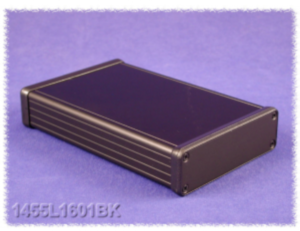 Aluminium-Druckguss Gehäuse, (L x B x H) 160 x 103 x 30 mm, schwarz (RAL 9005), IP54, 1455L1601BK