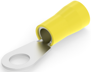 Isolierter Ringkabelschuh, 21 mm², AWG 4, 9.53 mm, gelb