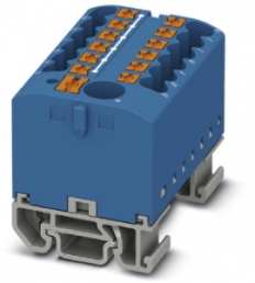 Verteilerblock, Push-in-Anschluss, 0,14-4,0 mm², 13-polig, 24 A, 8 kV, blau, 3274190