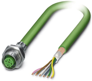 Sensor-Aktor Kabel, M12-Kabeldose, gerade auf offenes Ende, 5-polig, 0.5 m, PUR, grün, 4 A, 1534546