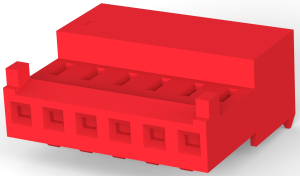 Buchsengehäuse, 6-polig, RM 2.54 mm, abgewinkelt, rot, 3-643813-6
