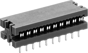 Schneidklemmsteckverbinder, 14-polig, RM 2.54 mm, gerade, grau, 10037482