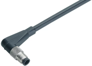 Sensor-Aktor Kabel, M5-Kabelstecker, abgewinkelt auf offenes Ende, 3-polig, 5 m, PUR, schwarz, 1 A, 77 3457 0000 40003-0500