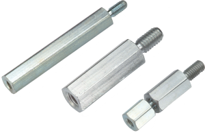 Sechskant-Abstandsbolzen, Außen-/Innengewinde, M2,5/M2,5, 8 mm, Stahl