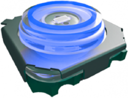 Kurzhubtaster, 1 Schließer, 50 mA/28 V, beleuchtet, blau, Betätiger (transparent), 4 N, SMD