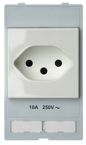 Steckdose, grau, 10 A/250 V, Schweiz, 39500010012
