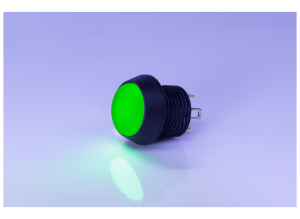 Drucktaster, 1-polig, grün, beleuchtet, 0,4 A/32 V, Einbau-Ø 12 mm, IP67, FL12LG5