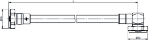 Koaxialkabel, 7-16 Stecker, gerade auf 7-16 Buchse, gerade, 50 Ω, 1/2”Flexible Jumper, Tülle schwarz, 500 mm, 100009802