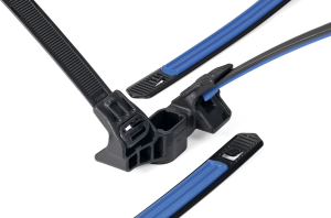Kabelbinder, Polyamid, hitzestabilisiert, (L x B) 140 x 12.7 mm, Bündel-Ø 5 bis 25.4 mm, schwarz/blau