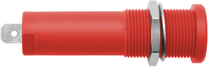 4 mm Buchse, Flachsteckanschluss, Einbau-Ø 12.2 mm, CAT IV, rot, HSEB 3125 L NI / RT