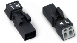 Stecker, 2-polig, Push-in, 0,25-1,5 mm², schwarz, 890-212