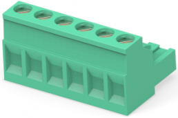 Leiterplattenklemme, 6-polig, RM 5.08 mm, 0,05-3 mm², 15 A, Käfigklemme, grün, 796634-6