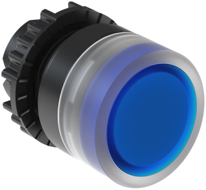 Drucktaster, blau, beleuchtet, Einbau-Ø 22 mm, IP66, 12882262